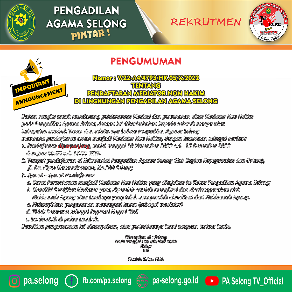 Pengumuman Mediator2